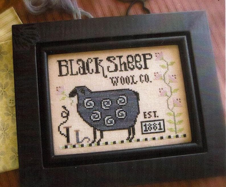 PLUM STREET SAMPLERS "Sophie's Sheep" Counted Cross Stitch Pattern/Chart, Black Sheep, Wool, Pattern Only
