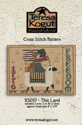 TERESA KOGUT "This Land" • Counted Cross Stitch Pattern • Americana, Primitive, American Flag, 1776, Freedom, Sheep, folk art, Pattern Only
