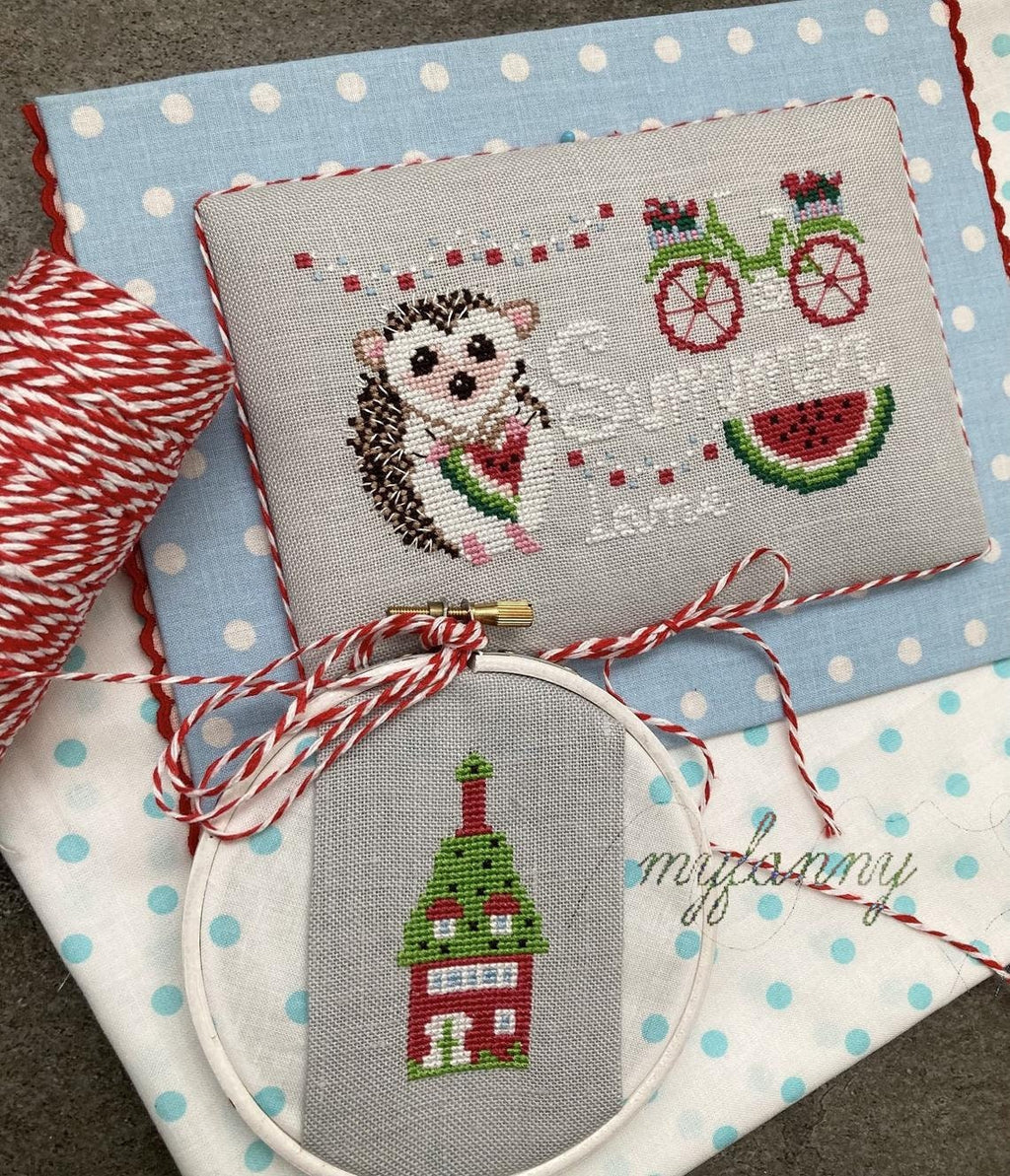 PDF INSTANT DOWNLOAD  My Fanny "Summer Lane"  Counted Cross Stitch Pattern  Summer, Watermellon