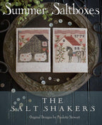 PLUM STREET SAMPLERS "Summer Saltboxes"  Counted Cross Stitch Pattern  Horse, Sheep, Flags, Sampler, The Salt Shakers, Paper Pattern