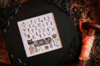 PLUM STREET SAMPLERS "Olga"  Counted Cross Stitch Pattern  Sampler, Cat, Pumpkins, Autumn, Paper Pattern