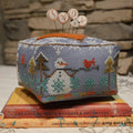 HANDS ON DESIGN "Block Party - Snow" Counted Cross Stitch Pattern & Wool (Includes Handcrafted Pin Set Too!), Winter, Snowmen, Snowflakes
