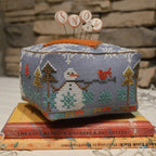 HANDS ON DESIGN "Block Party - Snow" Counted Cross Stitch Pattern & Wool (Includes Handcrafted Pin Set Too!), Winter, Snowmen, Snowflakes