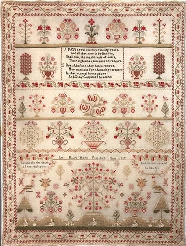 SHAKESPEARE'S PEDDLER "Ann Dale 1827: Big & Beautiful" Counted Cross Stitch Pattern, Sampler, by Theresa Venette, Pattern Only