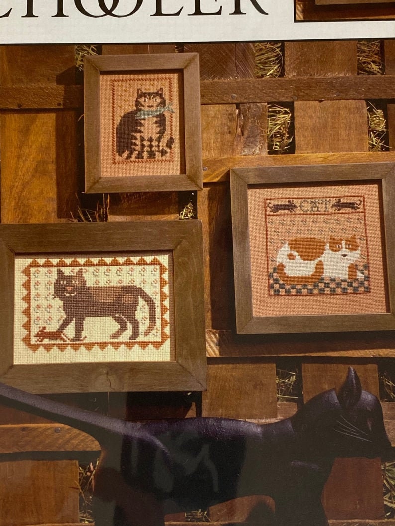 The Prairie Schooler BARN CATS Counted Cross Stitch Pattern, Primitive, Hoffman Reprint, Chart Book No. 6