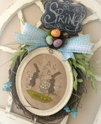 WITH THY NEEDLE & Thread "Spring Frolic at Bunny Hill"  Cross Stitch Pattern  Brenda Gervais, Easter, Spring, Sampler,  Pattern Only