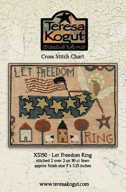 TERESA KOGUT "Let Freedom Ring"  Counted Cross Stitch Pattern  Americana, Angel, American Flag, Pattern Only