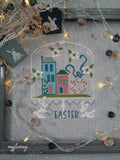 PDF INSTANT DOWNLOAD  My Fanny "Easter"  Counted Cross Stitch Pattern  Spring, Bunnies, Flowers, Easter, Homes