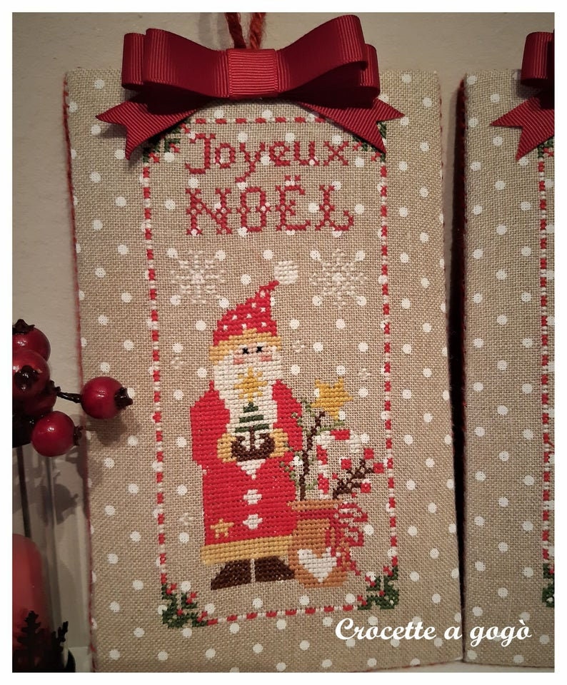 CROCETTE A GOGO "Christmas Ornaments Set 2"  Counted Cross Stitch Pattern  Winter, Santa, Christmas Tree, Noel, Joyeux, Paper Pattern