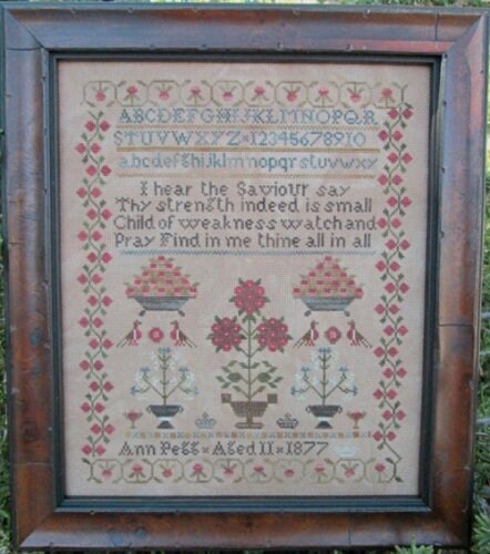 THE SCARLETT HOUSE "Ann Pegg 1877" Counted Cross Stitch Pattern, Sampler, Reproduction, Pattern Only