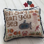 HANDS ON DESIGN "Oh Say Can You Sea" Counted Cross Stitch Pattern & Velveteen Included Plus Pin Set Too!