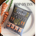 HANDS ON DESIGN "Hop On Inn" Counted Cross Stich Pattern, Egg-Cellent Service, East, Spring Carrots, Pattern Only