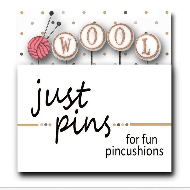 HANDS ON DESIGN "Block Party - Wool" Counted Cross Stitch Pattern & Wool (Includes Handcrafted Pin Set too!), Sheep