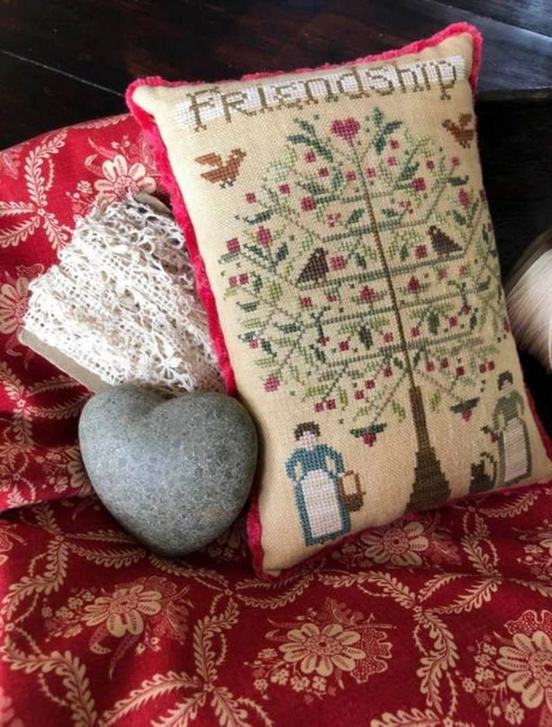 SHAKESPEARE'S PEDDLER "The Friendship Tree" Counted Cross Stitch Pattern, Birds, Heart, Pattern Only