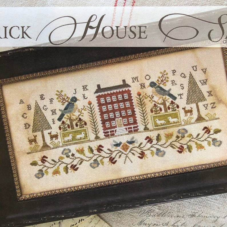 WITH THY NEEDLE & Thread "Brick House Sampler"  Counted Cross Stitch Pattern  Brenda Gervais, Sampler, Pattern Only