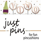 HANDS ON DESIGN "Block Party - Vino" Counted Cross Stitch Pattern & Felt Wool (Includes Handcrafted Pin Set Too!)