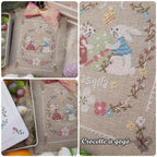 CROCETTE A GOGO "In Love At Easter"  Counted Cross Stitch Pattern  Easter, Easter Egg, Rabbits, Spring, Paper Pattern