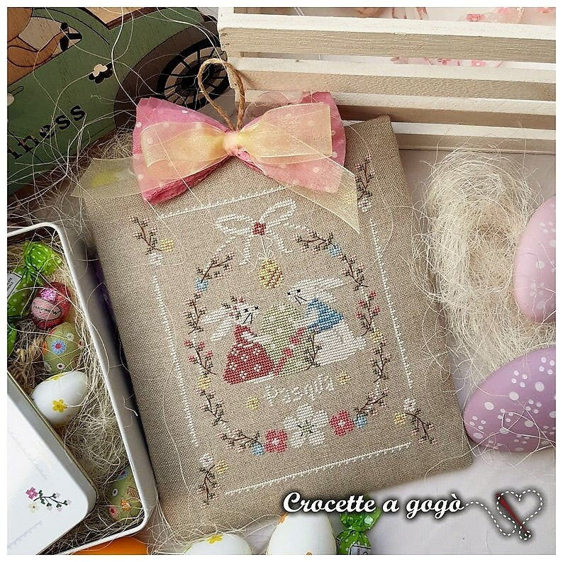 CROCETTE A GOGO "In Love At Easter"  Counted Cross Stitch Pattern  Easter, Easter Egg, Rabbits, Spring, Paper Pattern