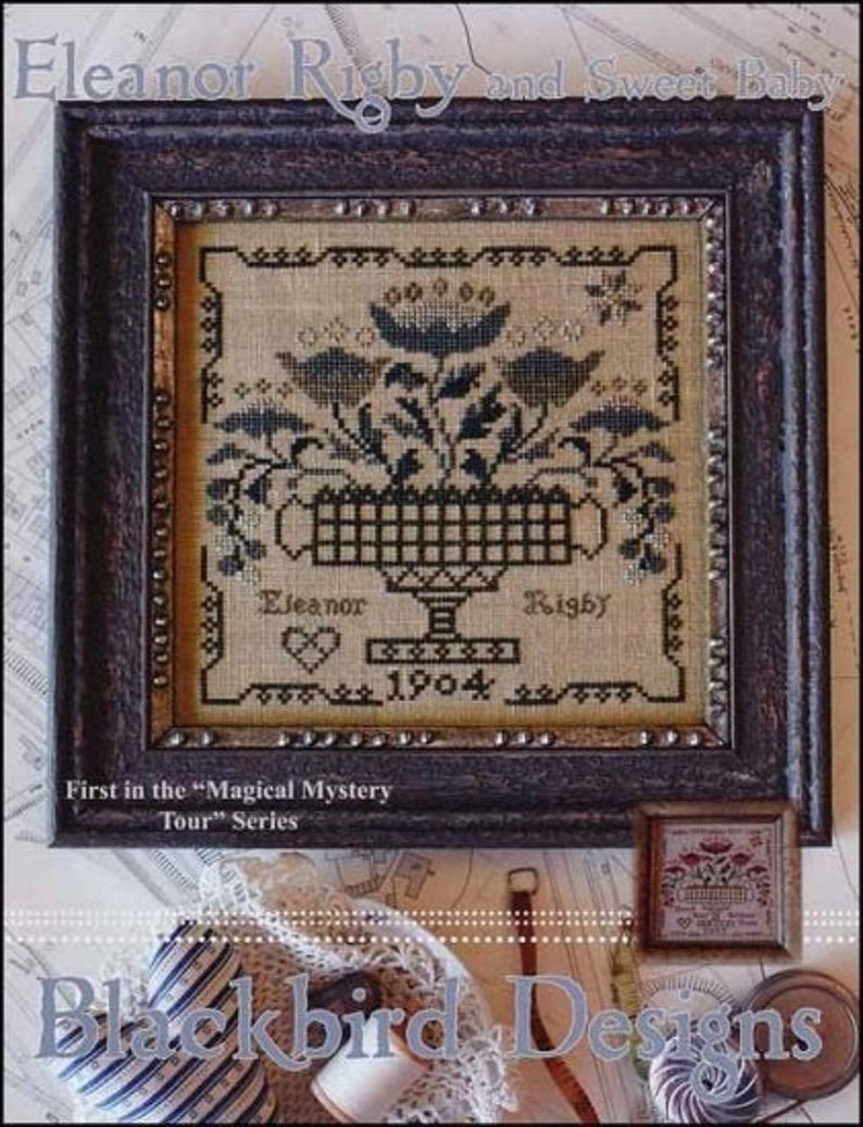BLACKBIRD DESIGNS " Eleanor Rigby and Sweet Baby" • Cross Stitch Pattern, Magical Mystery Tour, The Beatles, Pattern Only