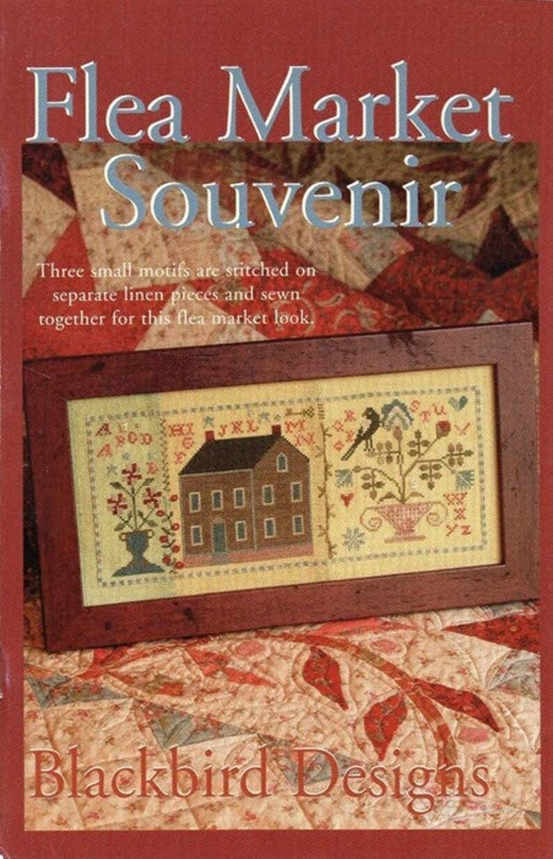 BLACKBIRD DESIGNS "Flea Market Souvenir" Re-Released Pattern, 3 Small Motifs, Counted Cross Stitch Pattern, Pattern Only