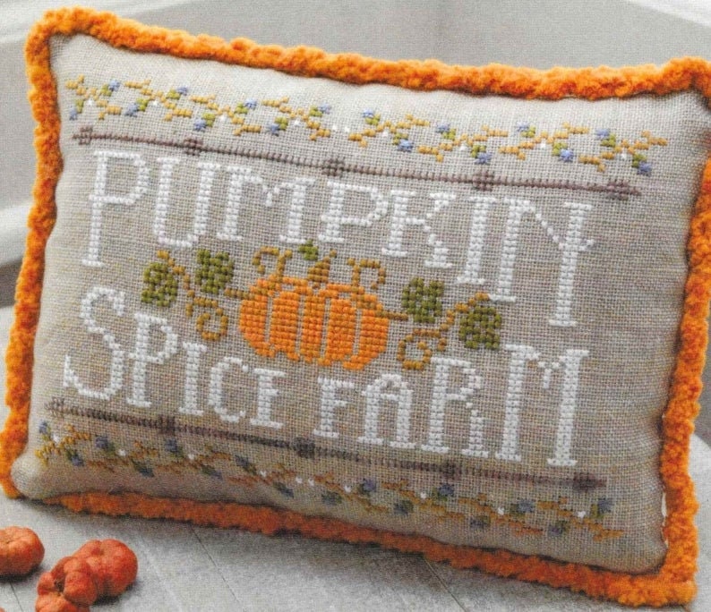 HANDS ON DESIGN "Pumpkin Spice Farm" Counted Cross Stitch Pattern, Autumn, Fall, Pumpkins, Pattern Only