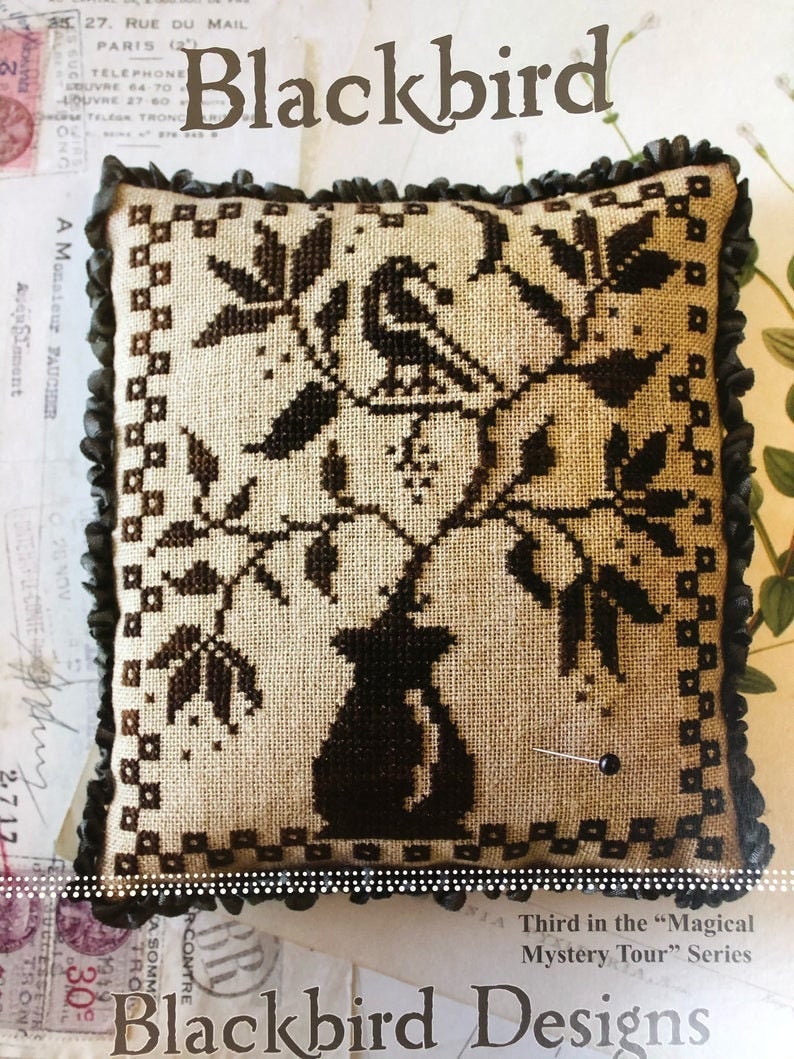 BLACKBIRD DESIGNS "Blackbird" Counted Cross Stitch Pattern, Third in the "Magical Mystery Tour" Series, Beatles, Pattern Only