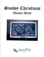 AuryTM "Snowy Christmas - Quaker Style" Counted Cross Stitch Pattern, Winter, Reindeer, Santa Sleigh, Pattern Only
