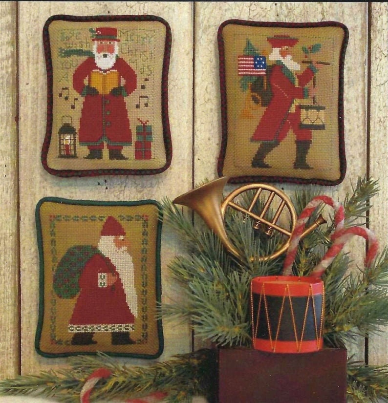 SANTAS REVISITED VII The 1985, 2002 & 2014 Schooler Santas by Prairie Schooler Counted Cross Stitch Pattern, Hoffman Reprint, Book No. 209