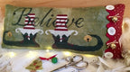 ROVARIS "Believe" Counted Cross Stitch Pattern plus Gold BELL is Included, Elf Shoes, Christmas, Winter, Believe