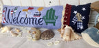 ROVARIS "Welcome Summer" Counted Cross Stitch Pattern with Silver Fish CHARM, Summer, Beach, Pattern Only