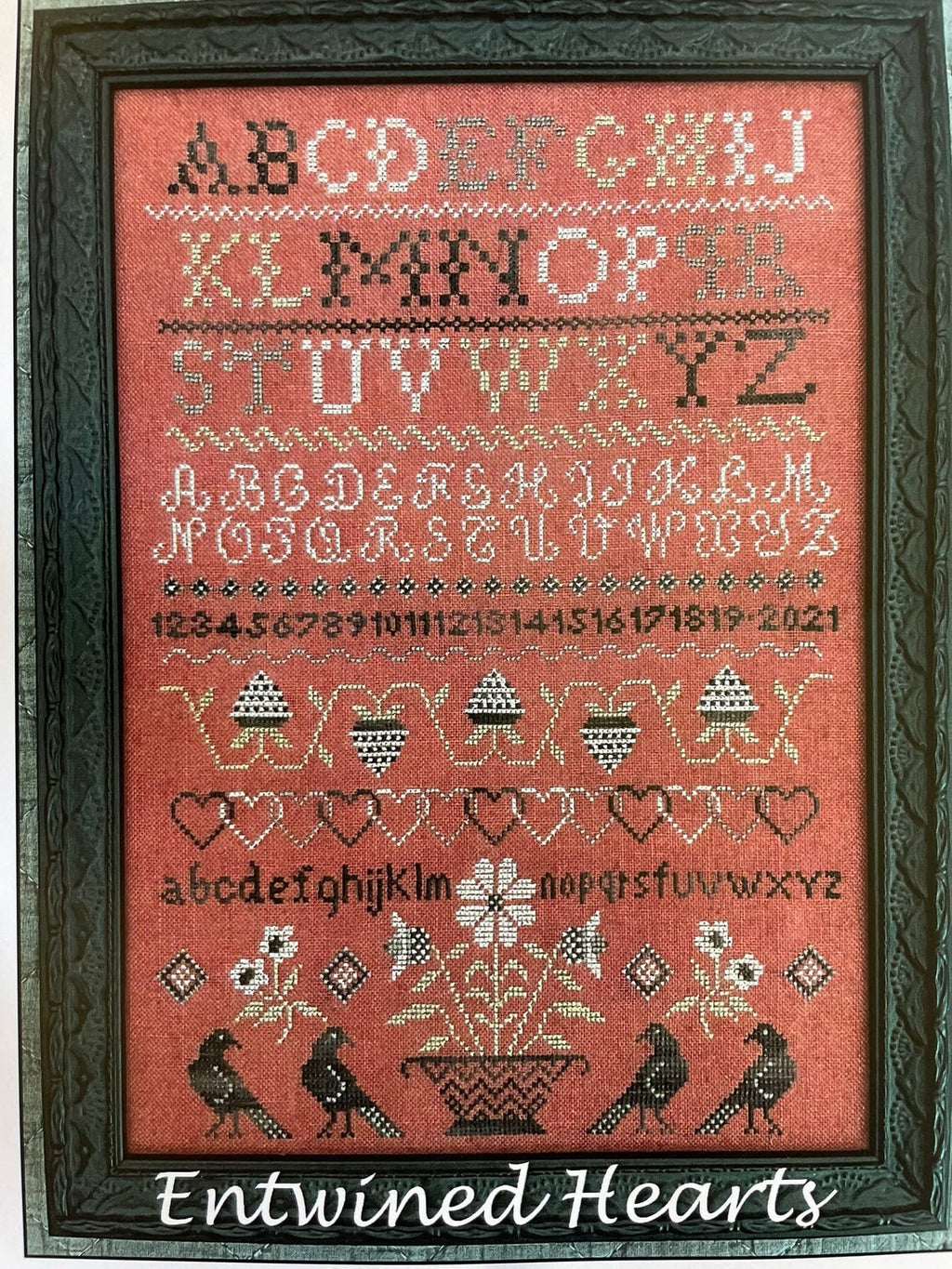THE SCARLETT HOUSE "Entwined Hearts" Counted Cross Stitch Pattern, Autumn, Thanksgiving, Fall, Paper Pattern