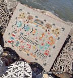 CROCETTE A GOGO "Summer Time" Counted Cross Stitch Pattern, Summer Mermaid, Crab, Seahorse, Sea Gulls, Fish, Kingsland Needle Art