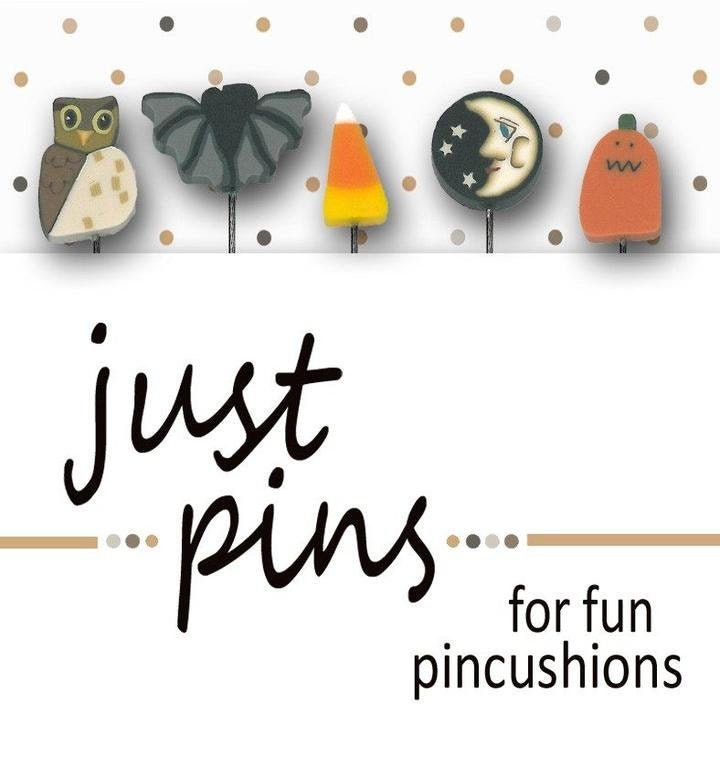 JUST ANOTHER BUTTON Company "Just Pins - Halloween Assortment" Pincushion Pin Embellishments,  Stainless Steel Pins, Assortment of 5, JP103