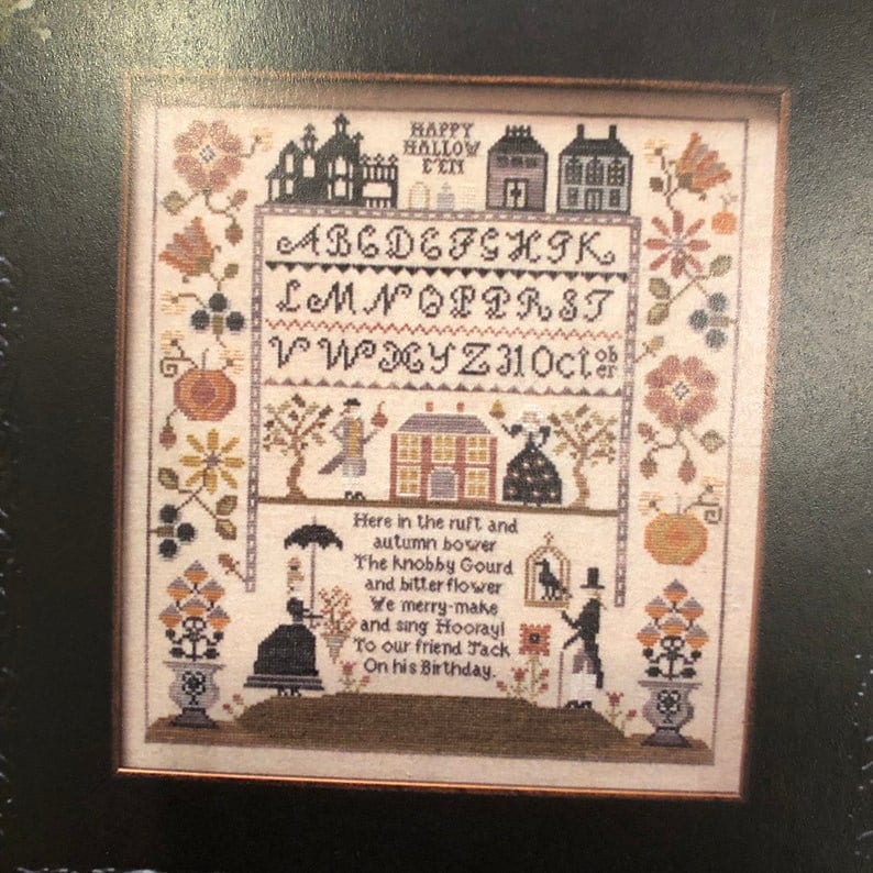 PLUM STREET SAMPLERS "Jack's Bash"  Counted Cross Stitch Pattern   Fall, Autumn, Happy Halloween, Sampler, Paper Pattern