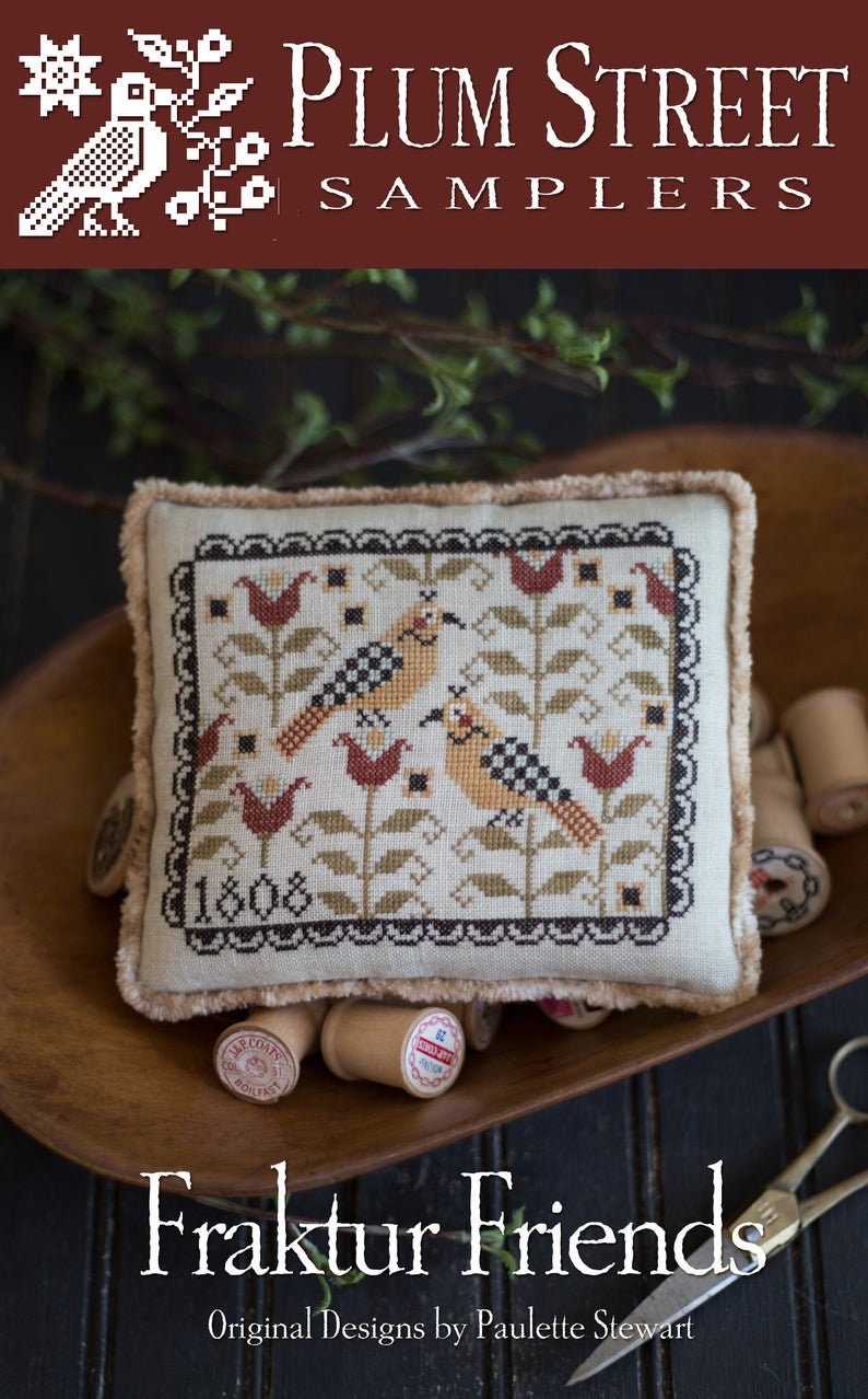PLUM STREET SAMPLERS "Fraktur Friends" Counted Cross Stitch Pattern/Chart, , Pattern Only