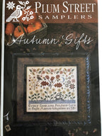 PLUM STREET SAMPLERS "Autumn Gifts" Counted Cross Stitch Pattern/Chart, Autumn, Owl, Rabbit, Flowers, Pattern Only