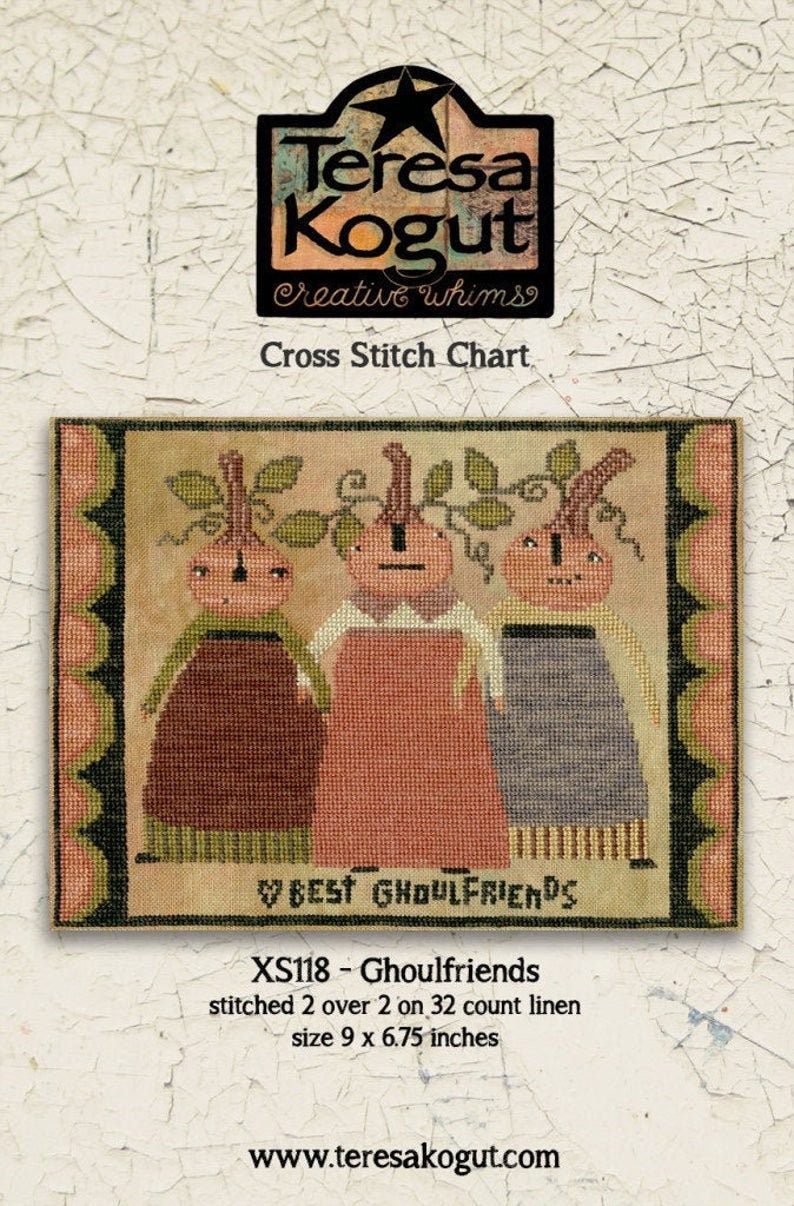 TERESA KOGUT Creative Whims "Ghoulfriends"  Counted Cross Stitch Pattern  Halloween, Autumn, Girlfriends, Pattern Only