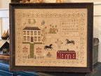 STACY NASH "The Stables at Hollyberry Farm Sampler" Counted Cross Stitch Pattern, Red Barn, Horses, Alphabet, Bee Skep, Pattern Only