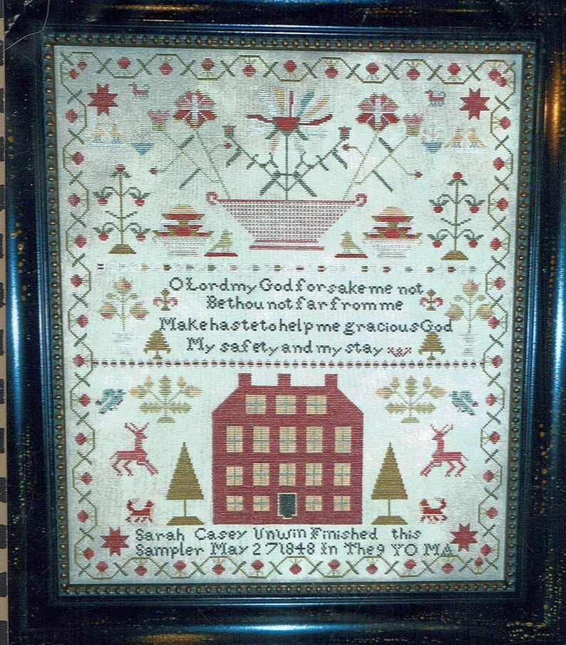 CHESSIE & ME "Sarah Casey Unwin 1848 Sampler" Counted Cross Stitch Pattern, Sampler, Pattern Only