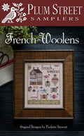 PLUM STREET SAMPLERS "French Woolens"  Counted Cross Stitch Pattern  Sheep, Ewe, Sheepherder, France, Paper Pattern
