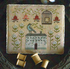 PLUM STREET SAMPLERS "Cotton Bird"  Counted Cross Stitch Pattern  Cotton Plants, Floral Vine, Paper Pattern