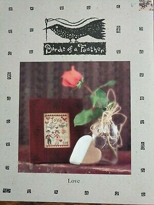 BIRDS OF A FEATHER "Love" Counted Cross Stitch Pattern, Love, Valentine's Day, Paper Pattern