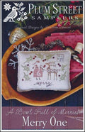 PLUM STREET SAMPLERS "Merry One" Counted Cross Stitch Pattern/Chart, Christmas, Santa, Reindeer, Holly, Pattern Only