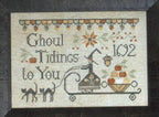 PLUM STREET SAMPLERS "Ghoul Tidings"  Counted Cross Stitch Pattern Witch, Halloween, Black Cats, Pumpkin, 1692, Paper Pattern