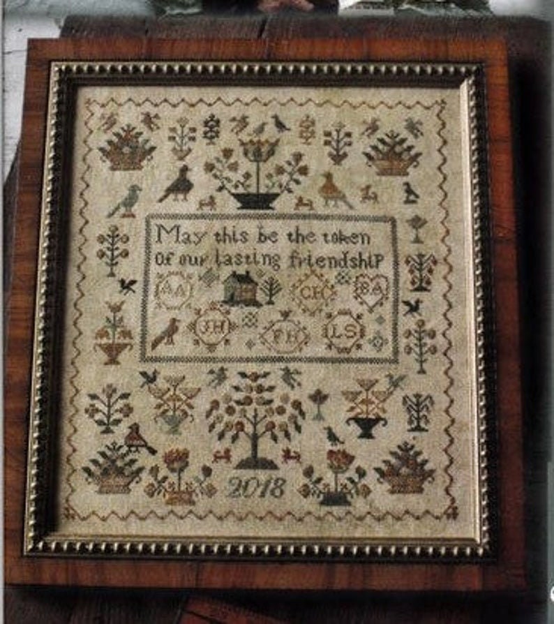 BLACKBIRD DESIGNS "Our Lasting Friendship"  3 Stitching Project, Friendship Sampler, Counted Cross Stitch Chart, Pattern Only