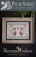 PLUM STREET SAMPLERS "Mermaid Fraktur"  Counted Cross Stitch Pattern  Ocean, Nautical, Sea, Mythical Creatures, Paper Pattern