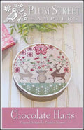 PLUM STREET SAMPLERS "Chocolate Harts"  Counted Cross Stitch Pattern  Shaker Box Sampler, Floral, Flowers, Deer Love, Paper Pattern