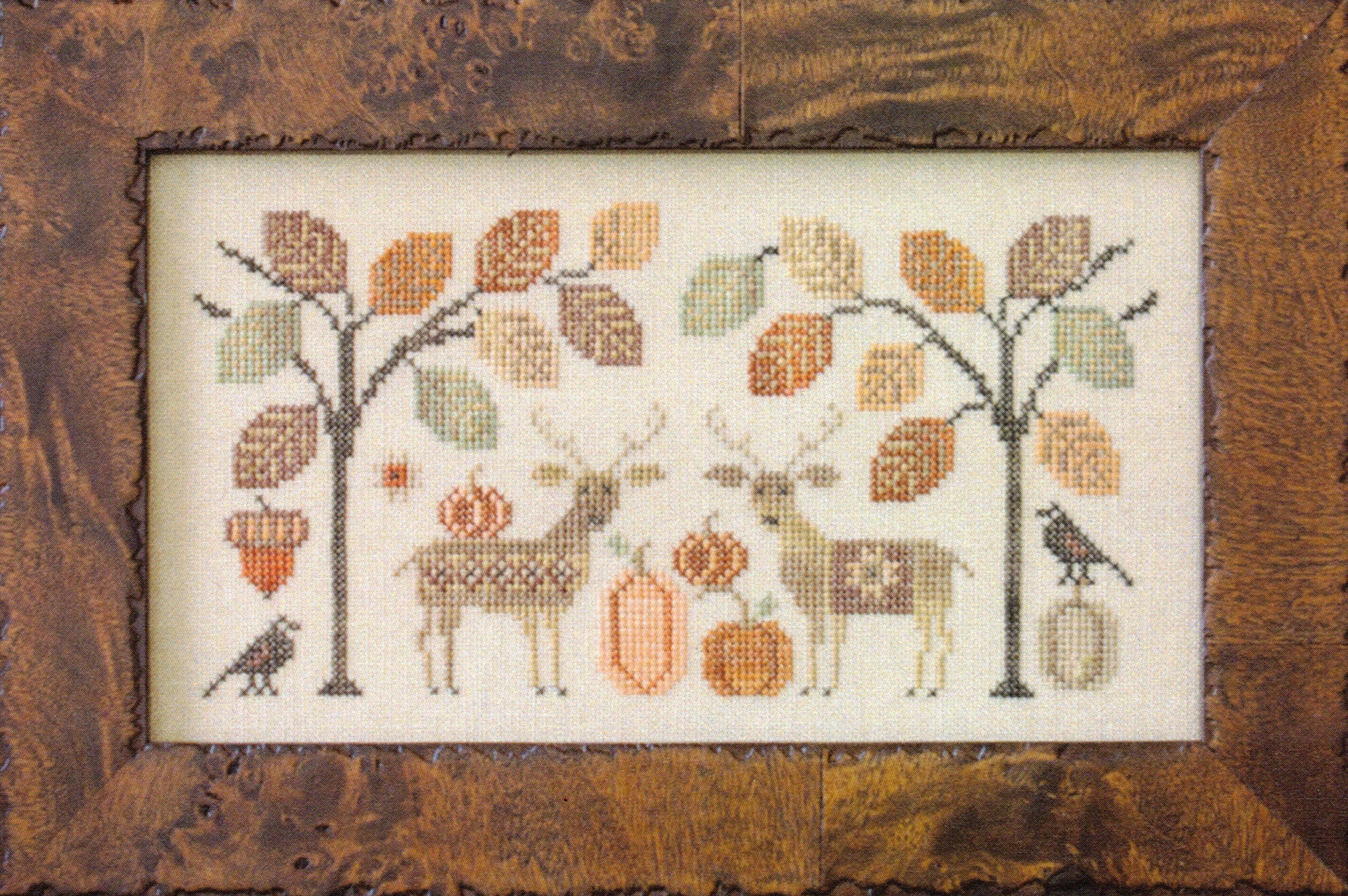 PLUM STREET SAMPLERS "Deer Friends"  Counted Cross Stitch Pattern  Autumn, Fall, Pumpkins, Foliage, Black Crows, Paper Pattern