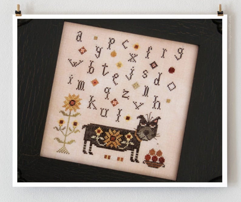 PLUM STREET SAMPLERS "Boris"  Counted Cross Stitch Pattern  Sampler, Olga Companion, Alphabet, Paper Pattern