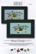ART TO HEART "Winter Friends" Counted Cross Stitch with Buttons, Just Another Button Company, Winter, Snowmen, Pattern & Buttons Only